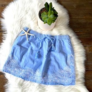 Vineyard Vines embroidered cotton chambray mini skirt size XS